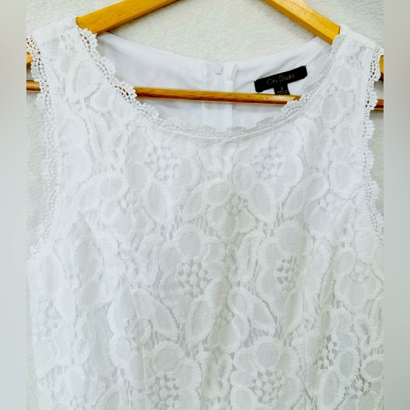 City Studios Juniors' Square-Neck Fit & Flare Skater Dress white size 3 - Picture 6 of 7